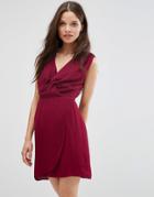Wal G Dress With Knot Front - Red