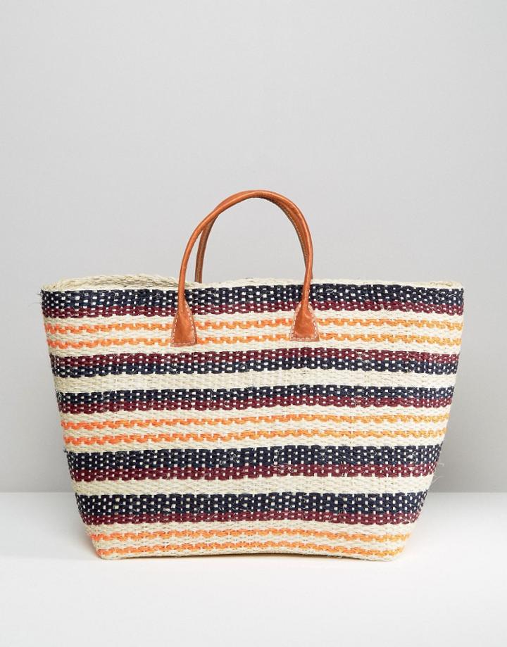 Hat Attack Provence Stripe Straw Tote Bag - Multi