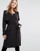 Y.a.s Ophelia Soft Drapey Trenchcoat - Black