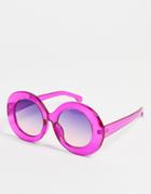 Aj Morgan Bubbles Oversized Round Lens Sunglasses-pink