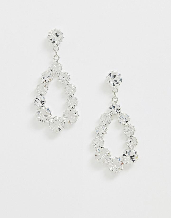 Krystal London Swarovski Crystal Graduated Pear Drop Earrings-clear