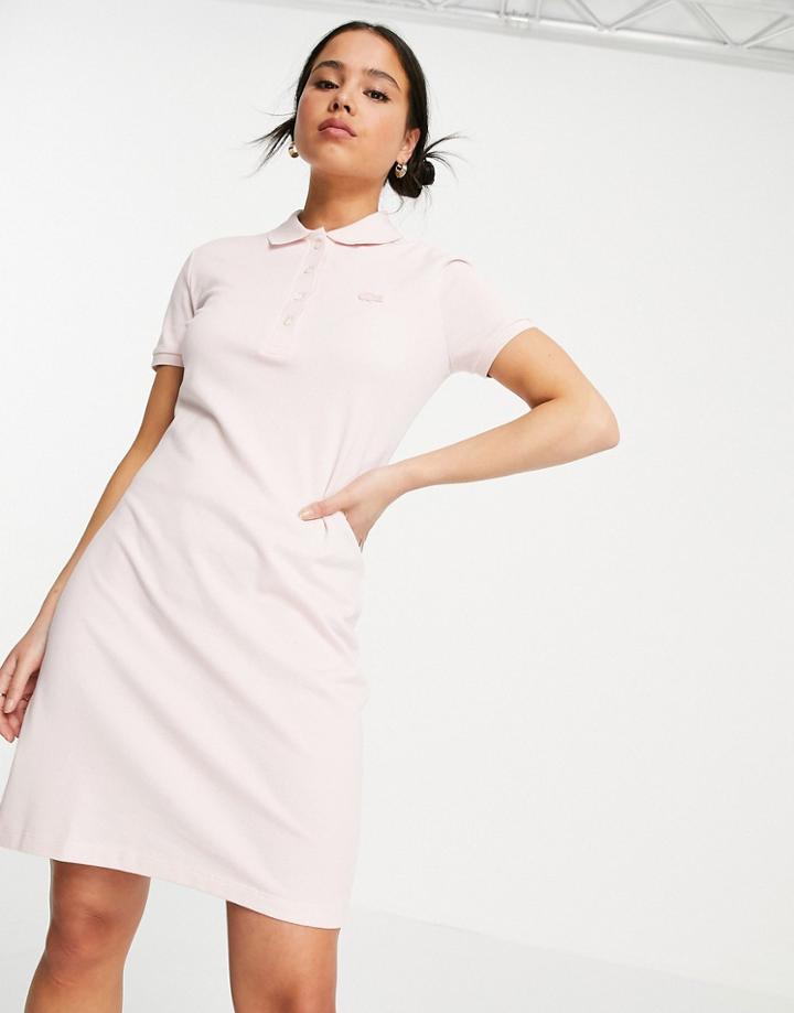 Lacoste Classic Polo Dress In Pink