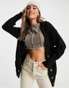 Cotton: On Dad Cardigan In Black