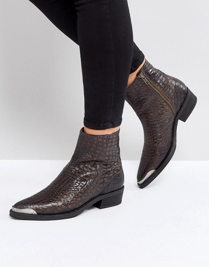 Selected Snake Boot - Brown