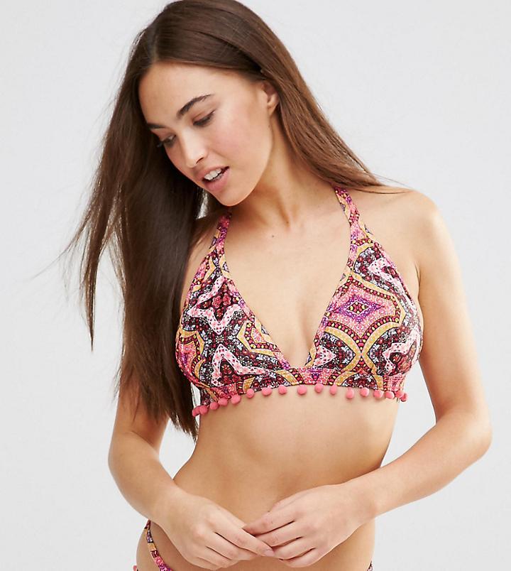 Wolf & Whistle Pom Pom Bikini Top B/c - E/f Cup - Multi