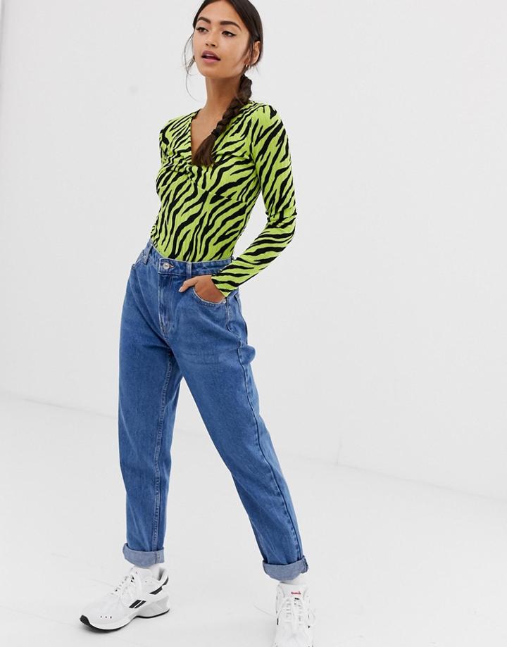 Bershka Mom Jean In Blue