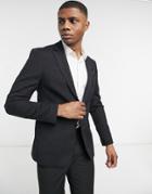 Bolongaro Trevor Houndstooth Super Skinny Fit Textured Suit Jacket-black