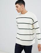 New Look Sweater With Bold Stripes In Ecru - Cream