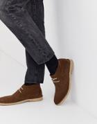 Asos Design Desert Chukka Boots In Brown Suede