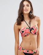 Freya Watermelon Padded Bandeau Bikini Top - Multi