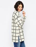 Vila Tern Grid Check Hi Neck Top - Super