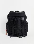 Topshop Oversized Bungee Detail Backpack-black