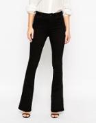Asos Bell Flare Jeans In Clean Black With Pressed Crease - Clean Black