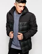 Threadbare Quilted Check Jacket - Green