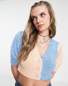 Cotton: On Color Block Mini Cardigan In Multi