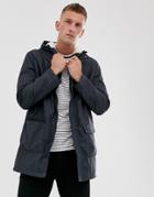 French Connection Coated Hooded Fleece Lined Parka-navy