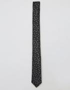 Asos Polka Dot Tie In Black - Black