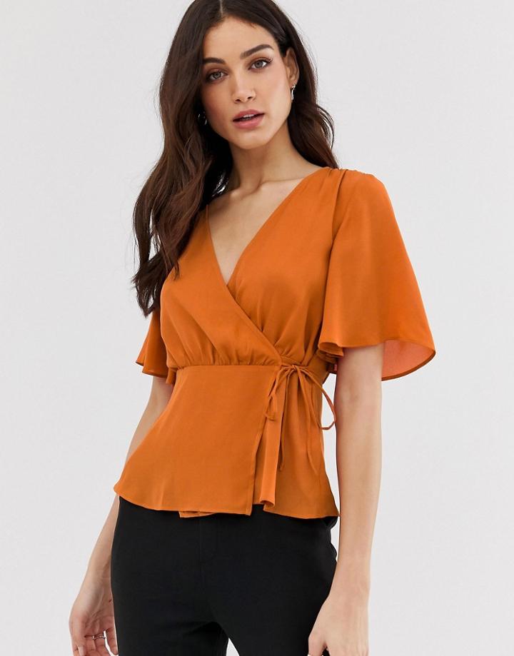 Y.a.s Wrap Top-orange