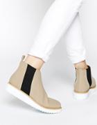 Asos Afiata Flatform Chelsea Boots - Beige