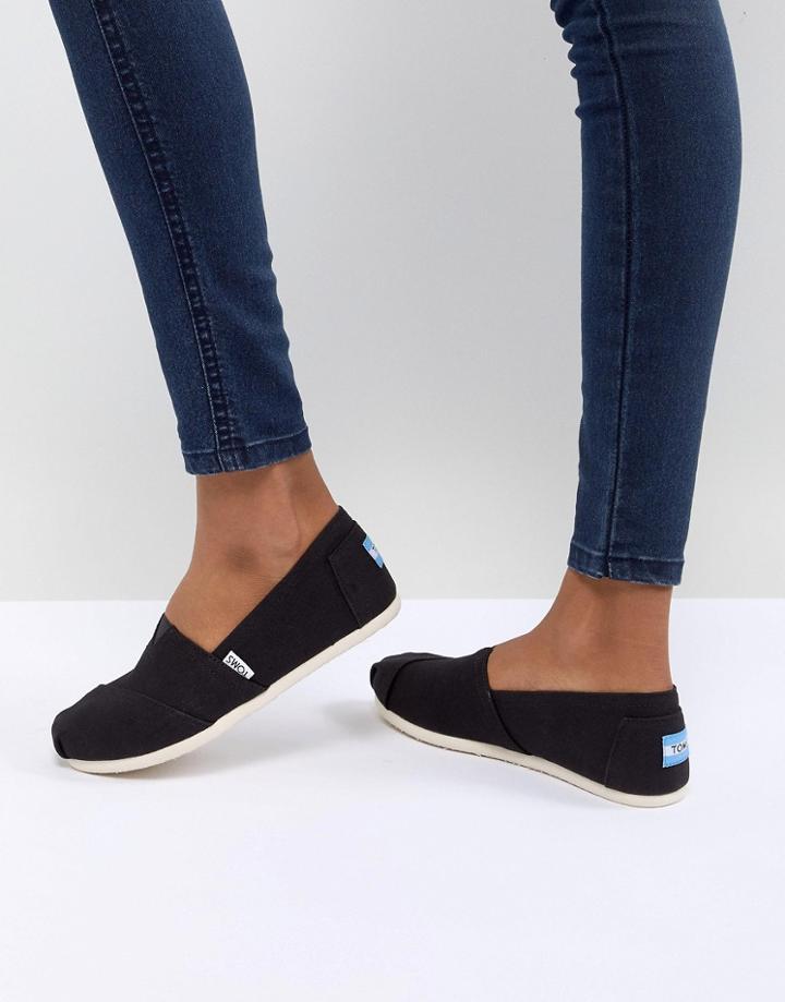 Toms Classic Black Canvas Shoes