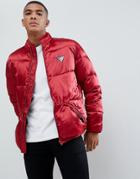 Love Moschino Satin Look Puffer Jacket - Red