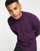 Threadbare Cotton Turtle Neck Sweater In Blackberry-blues