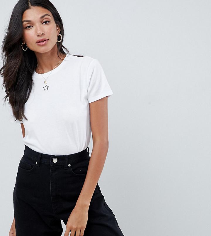 Asos Design Tall T-shirt With Tiny Star Print - White