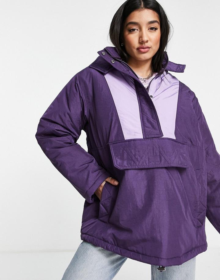 Asos Design Overhead Jacket In Purple