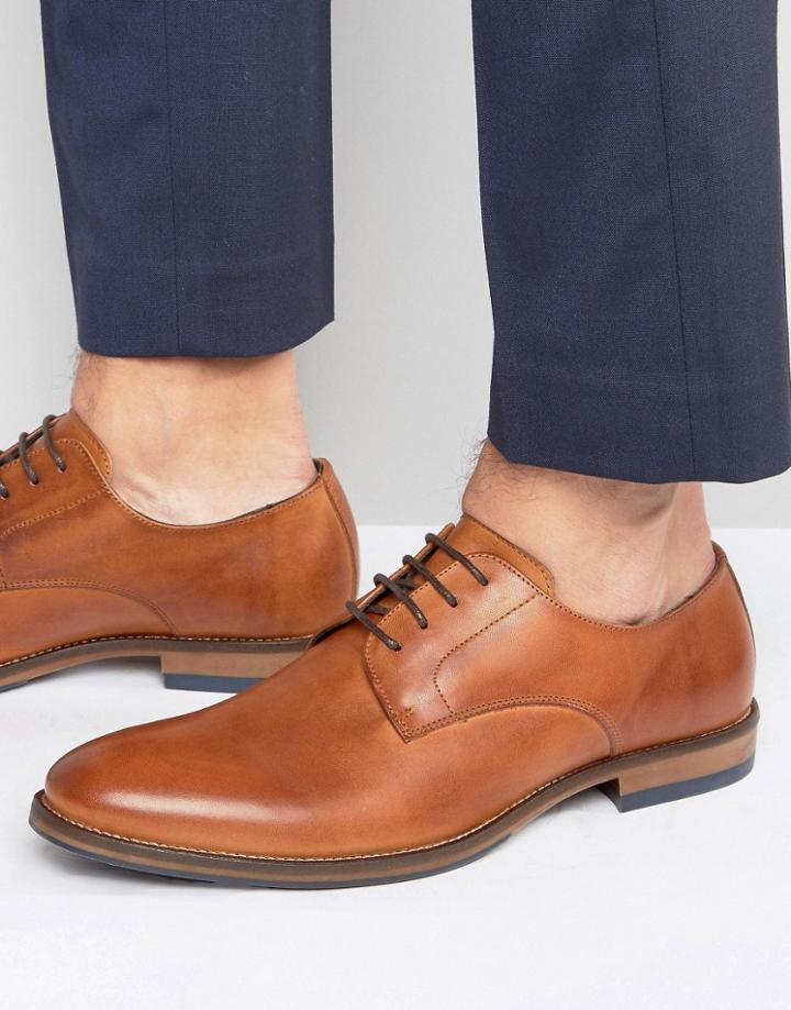 Dune Brummie Suede Derby Shoes - Tan