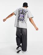 Hnr Ldn Ace Of Spades Backprint Oversized T-shirt-grey