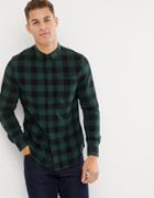 New Look Regular Fit Shirt In Khaki Check - Green