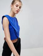 Oasis Frill Crop Top - Blue