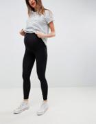 Asos Design Maternity Premium Supersoft Leggings In Cotton Modal - Black