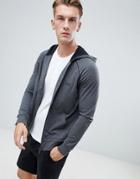 Boss Bodywear Zip Through Jacket With Hood - Gray
