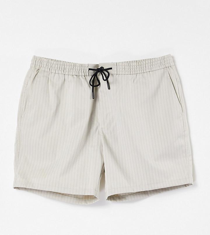 Topman Big Stripe Short In Stone-neutral