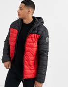 Only & Sons Puffer Jacket With Red Color Blocking
