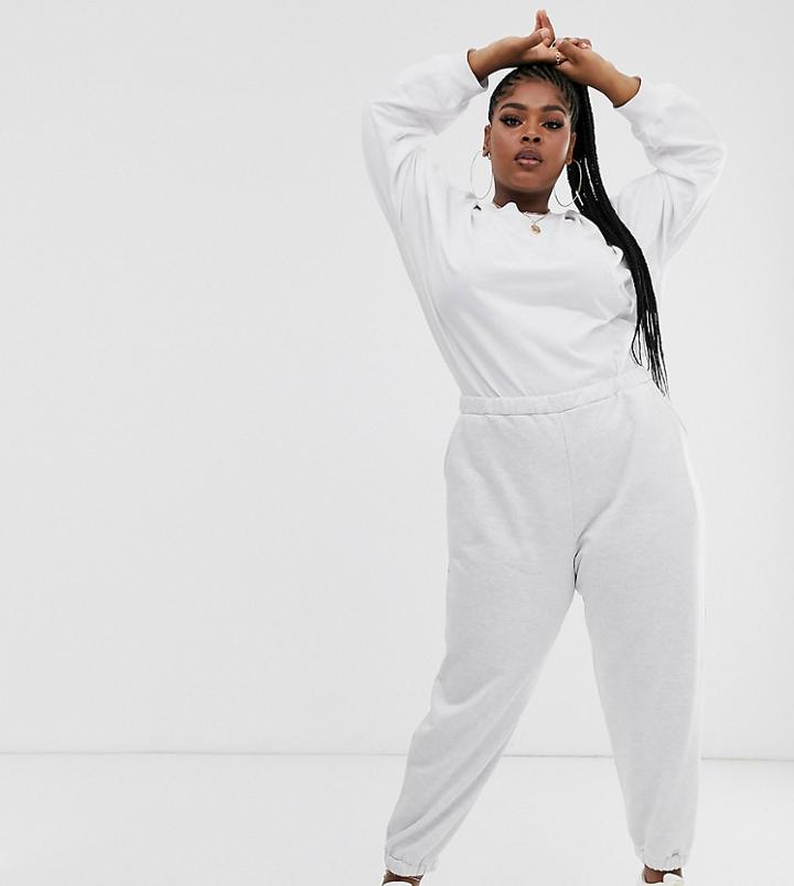 Asos Design Curve Oversized Jogger - White