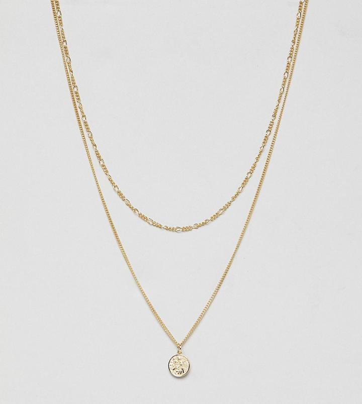 Serge Denimes Double Layer St Christopher Pendant Necklace In Gold - Gold