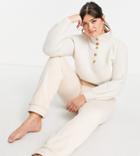 Fashion Union Plus Button Collar Sweater - Part Of A Set-white