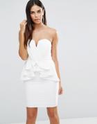 Tfnc Pencil Dress With Peplum - White