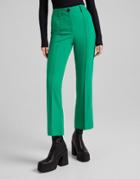 Bershka Straight Tailored Pant In Bright Green