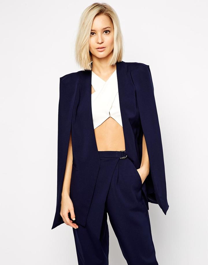 Lavish Alice Cape Blazer - Navy