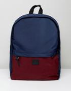 Asos Backpack In Burgundy And Navy - Red