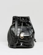 Missguided Croc Effect Duffle Bag - Black