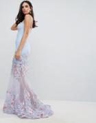 Forever Unique Floral Sweetheart Maxi Dress - Blue