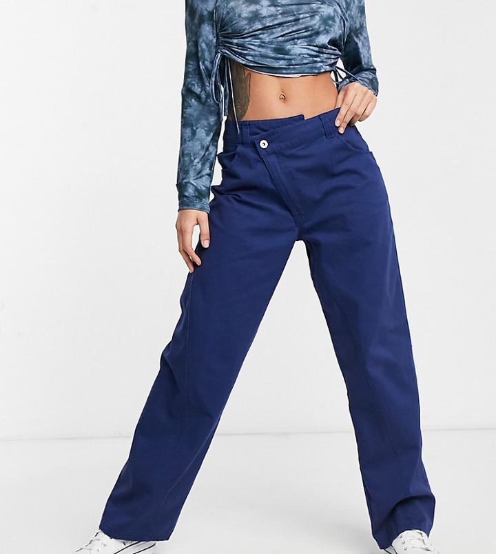 Collusion 90's Straight Leg With Stepped Waistband-blues