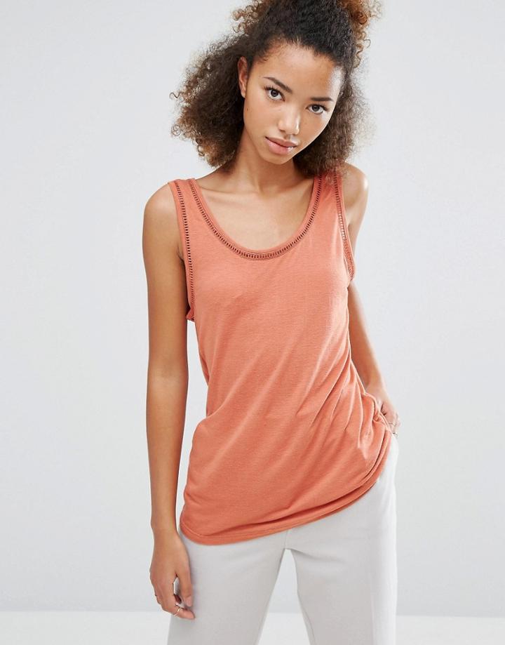 Vila Tank With Embellished Trim - Navy