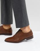 Asos Oxford Shoes In Tan Faux Leather With Emboss Detail - Tan