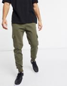 Threadbare Mix And Match Sweatpants In Dark Khaki-green