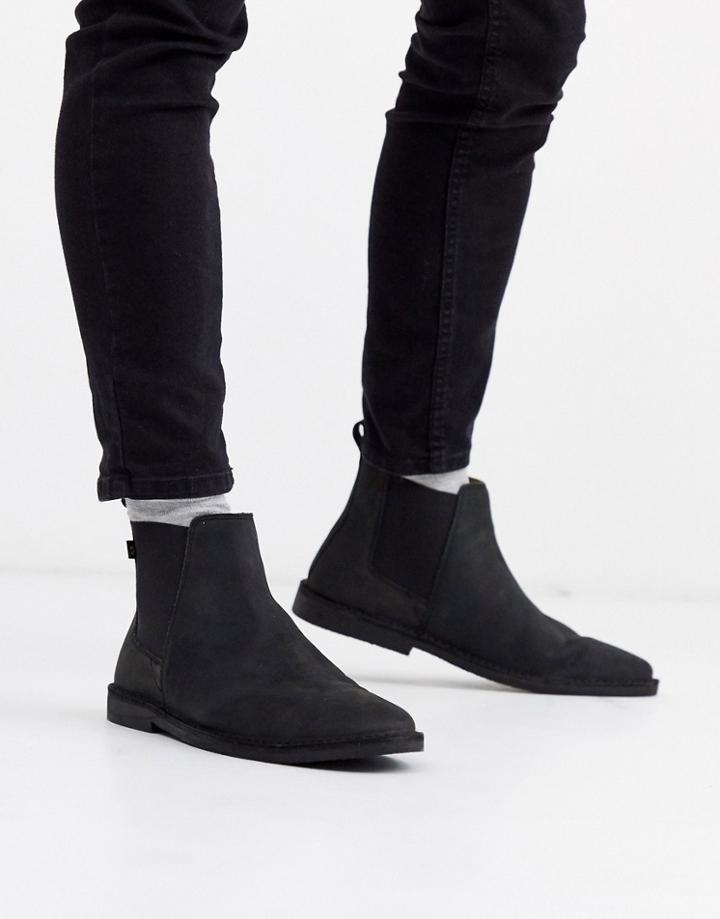 Farah Leather Chelsea Boot In Black